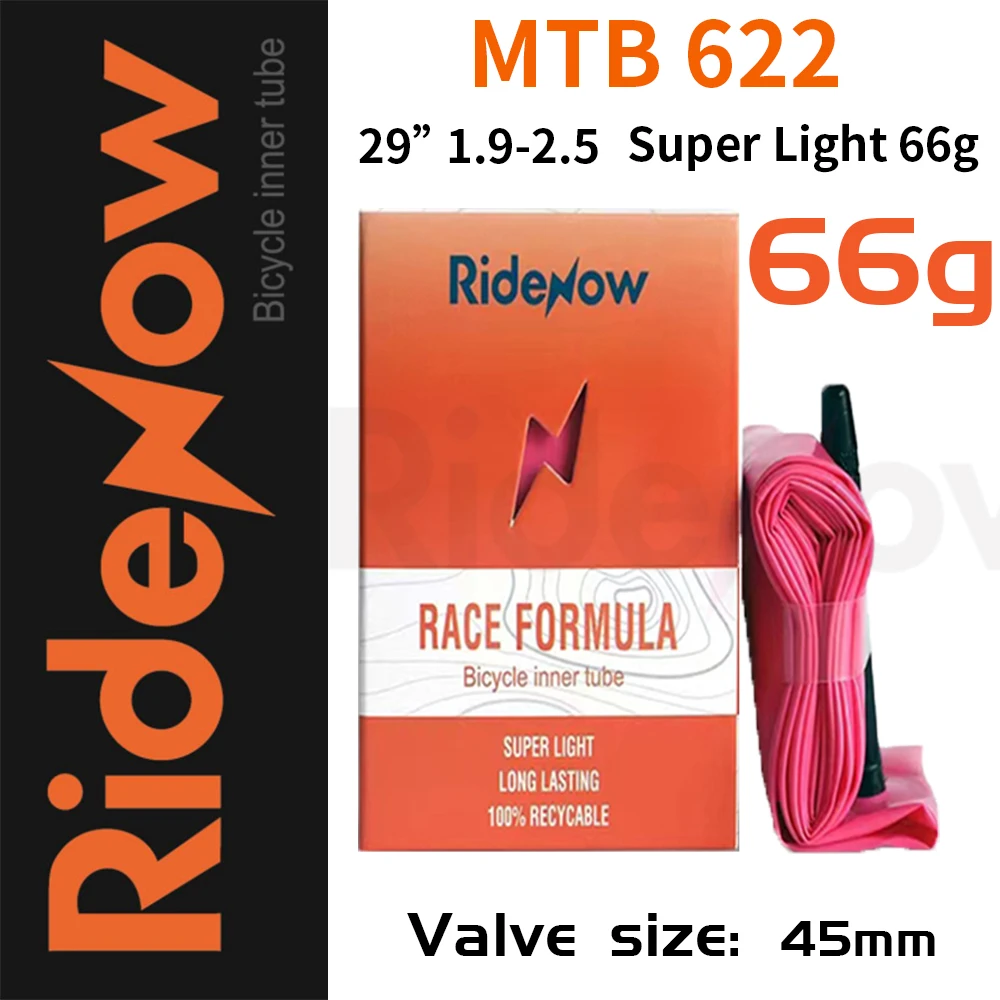 

Ridenow MTB 622 Ultralight Bicycle Inner Tube 29Inch French Valve Bike Tire Super Light