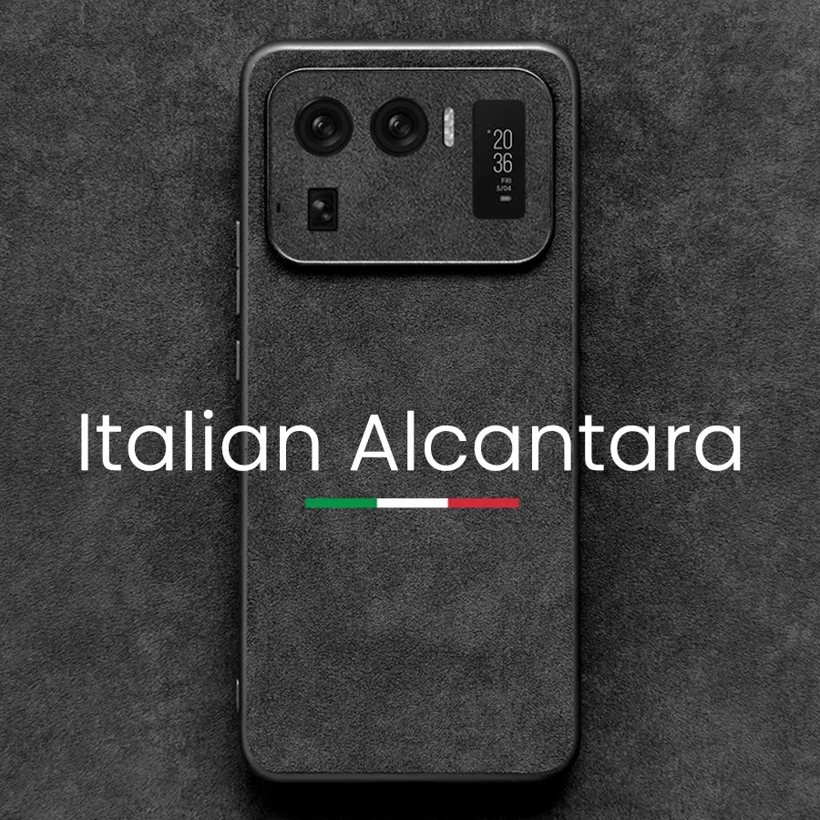

ALCANTARA Case for Xiaomi Mi 11 Ultra 5G Luxury Supercar Interior Same Artificial Leather Business Phone Cases Cover