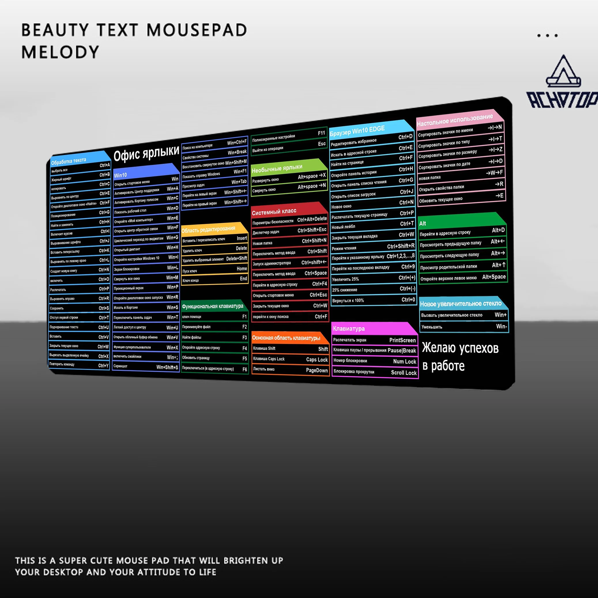 Коврик для мыши Kapalewaii с линиями русских команд 900x400 мм