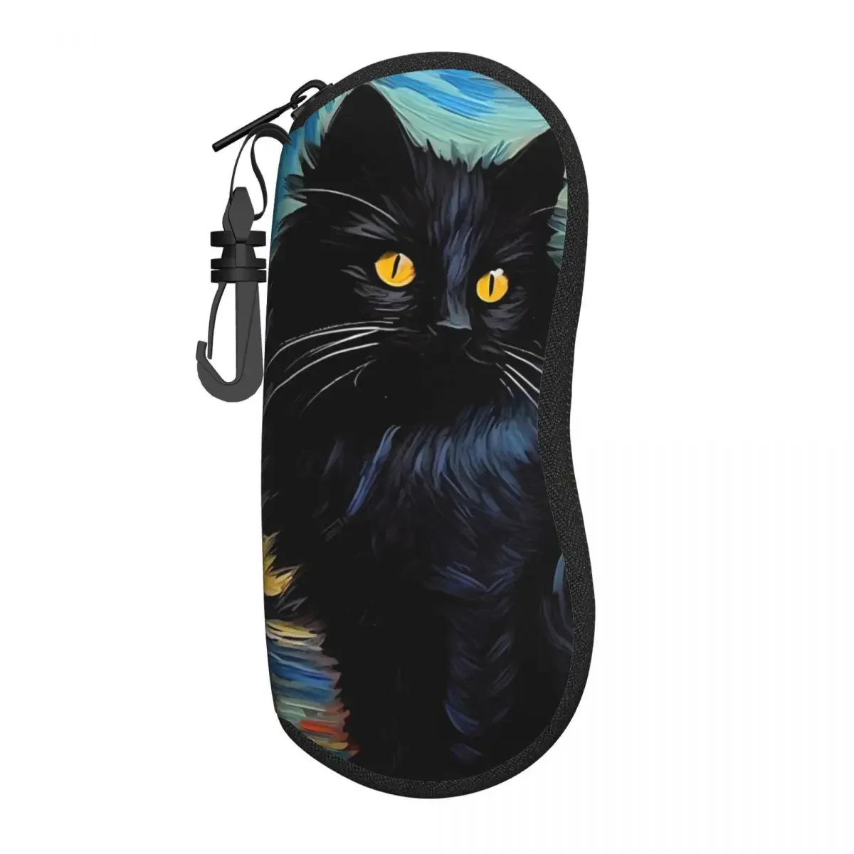 Чехол для очков с рисунком черного кота звездное ночное небо уличный чехол