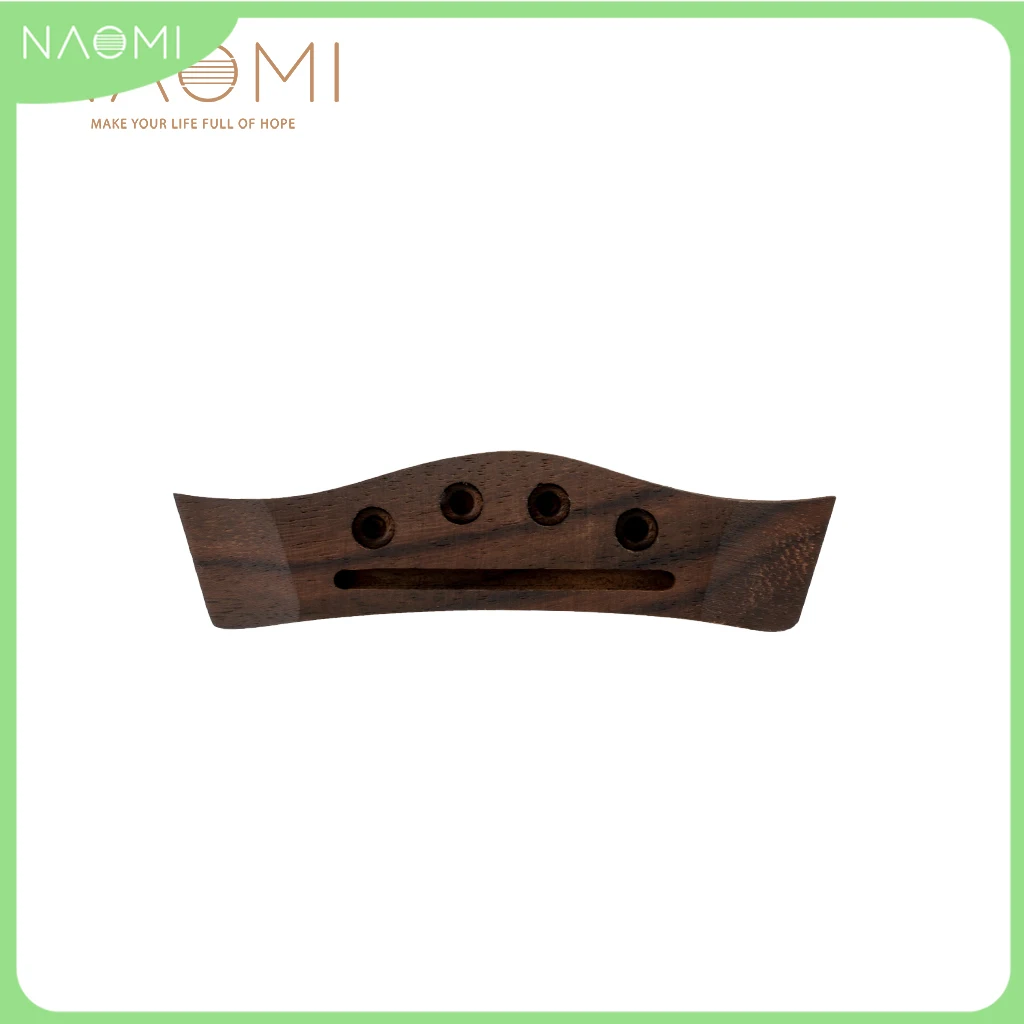 

NAOMI 110mm Length Rosewood Bridge For Ukulele 4 String Guitar Part Accessories Slotted But Undrilled