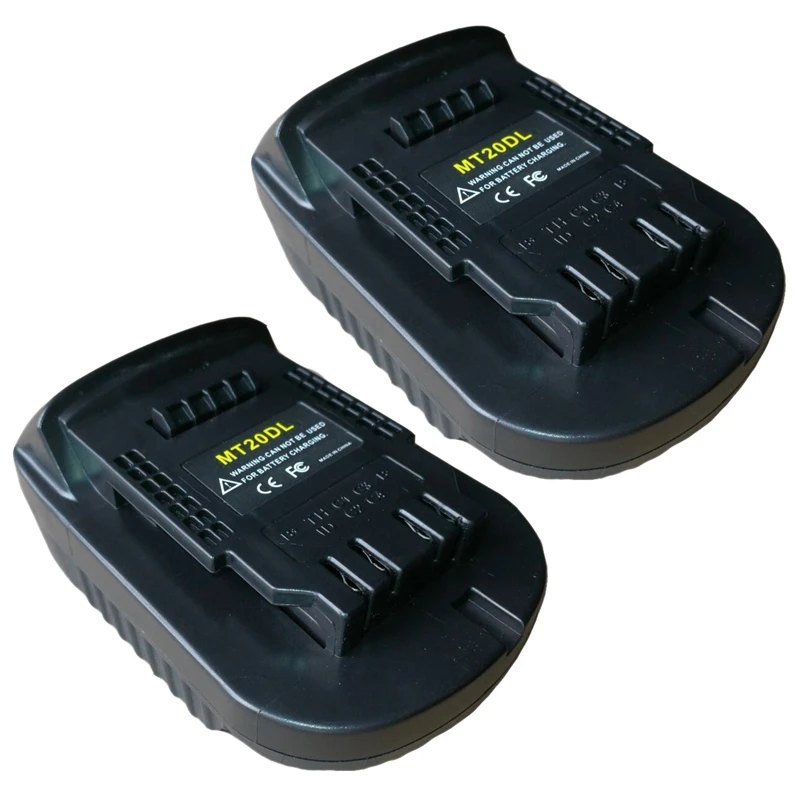 

2X адаптер для батареи Mt20dl для Makita 18V Bl1830 Bl1860 Bl1815, литий-ионная батарея для Dewalt 18V 20V Dcb200, литий-ионная батарея