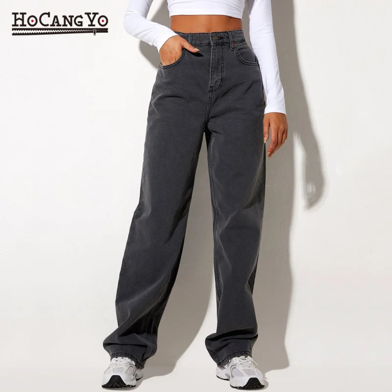 

Весенние женские прямые джинсы, новые свободные повседневные брюки, джинсы МОМ, брюки с высокой талией, женские хлопковые джинсовые винтажные джинсовые брюки