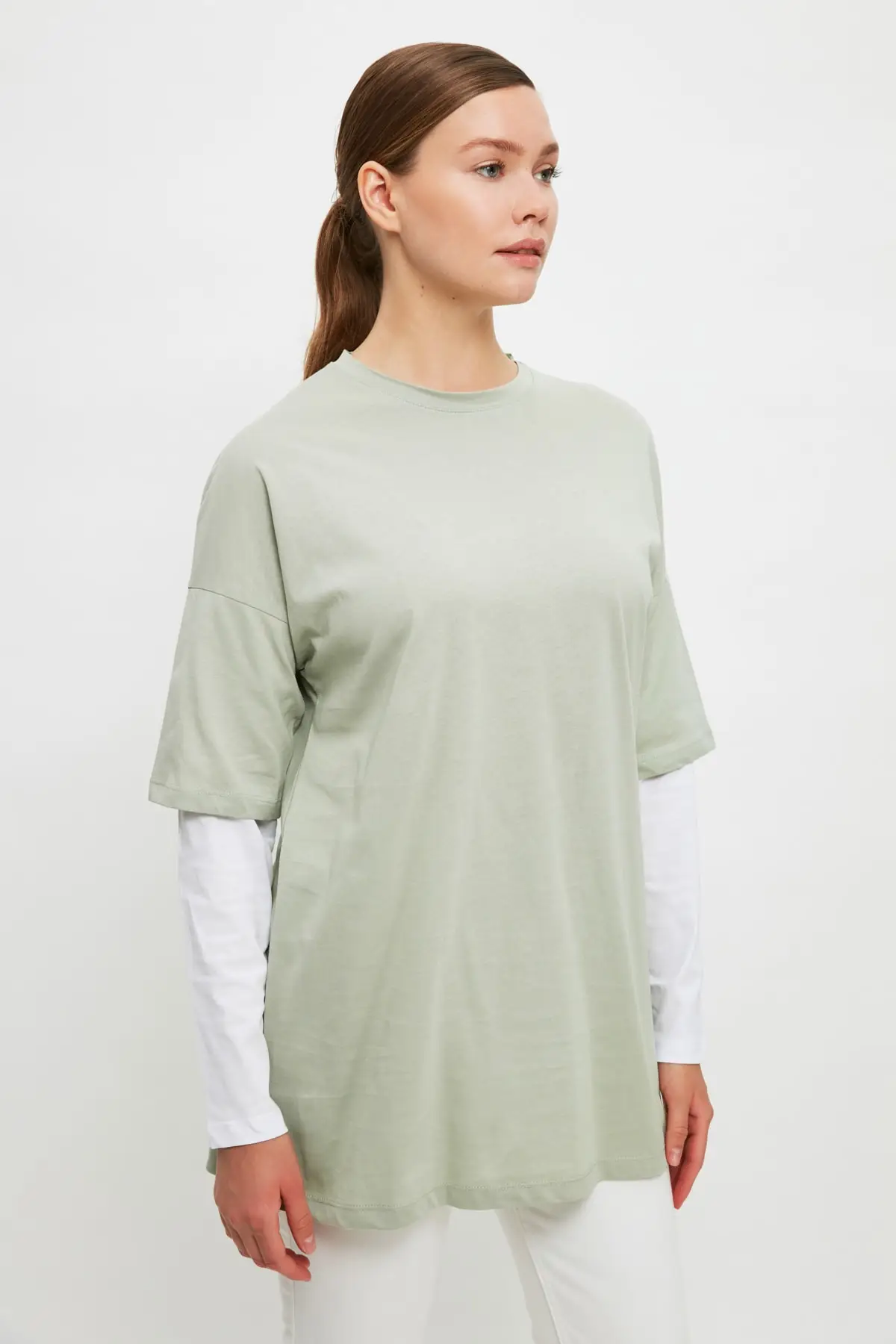 

Green Sleeve Tunic Detail Muslim Tunic 2021 Fashion