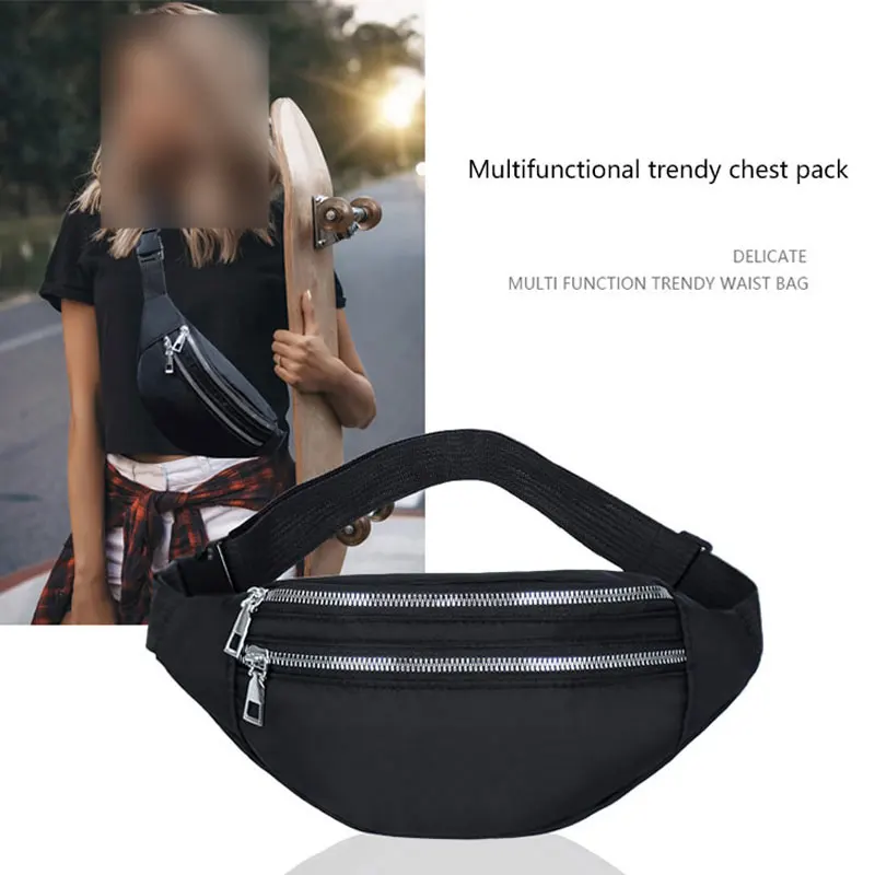 Waist Bag For Women Simple Shoulder Bag Lightweight Oxford Cloth Men Casual Travel Crossbody Bag Wallet Phone Holder Phone Bag