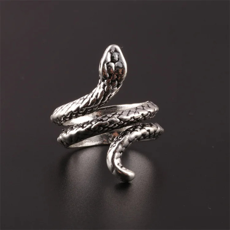 

[Mixed Batch] European and American Exaggerated Niche Personality Hip Hop Snake Ring Male Alloy Open Mixed Batch