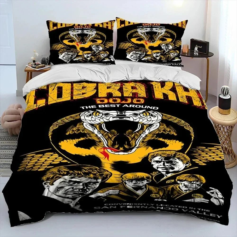 Фото 3D Cobra Kai Amanda TV Karate Comforter Комплект постельного белья, пододеяльник, пододеяльник, наволочка, комплект постельного белья King Queen Size Kids №3