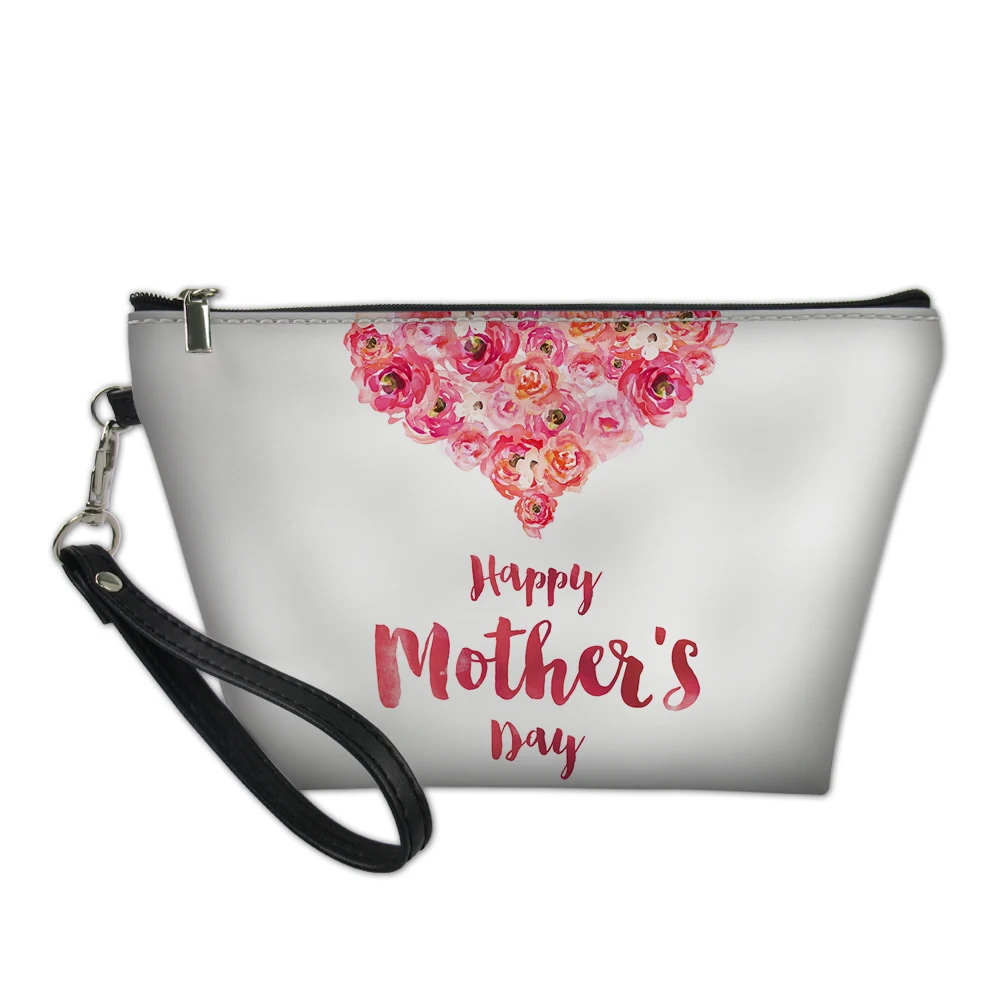 Happy Mother's Day  Pattern Print Decoration Toiletry Bag Girl Women Zipper Neceser Outdoor Party Storage Make Up Cases