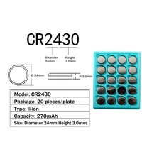 CR2430 270mAh 280Pcs  Button Batteries Cell Coin Lithium Battery 3V DL2430 CR2430  BR2430 KL2430 For Watch Electronic Toy Remote