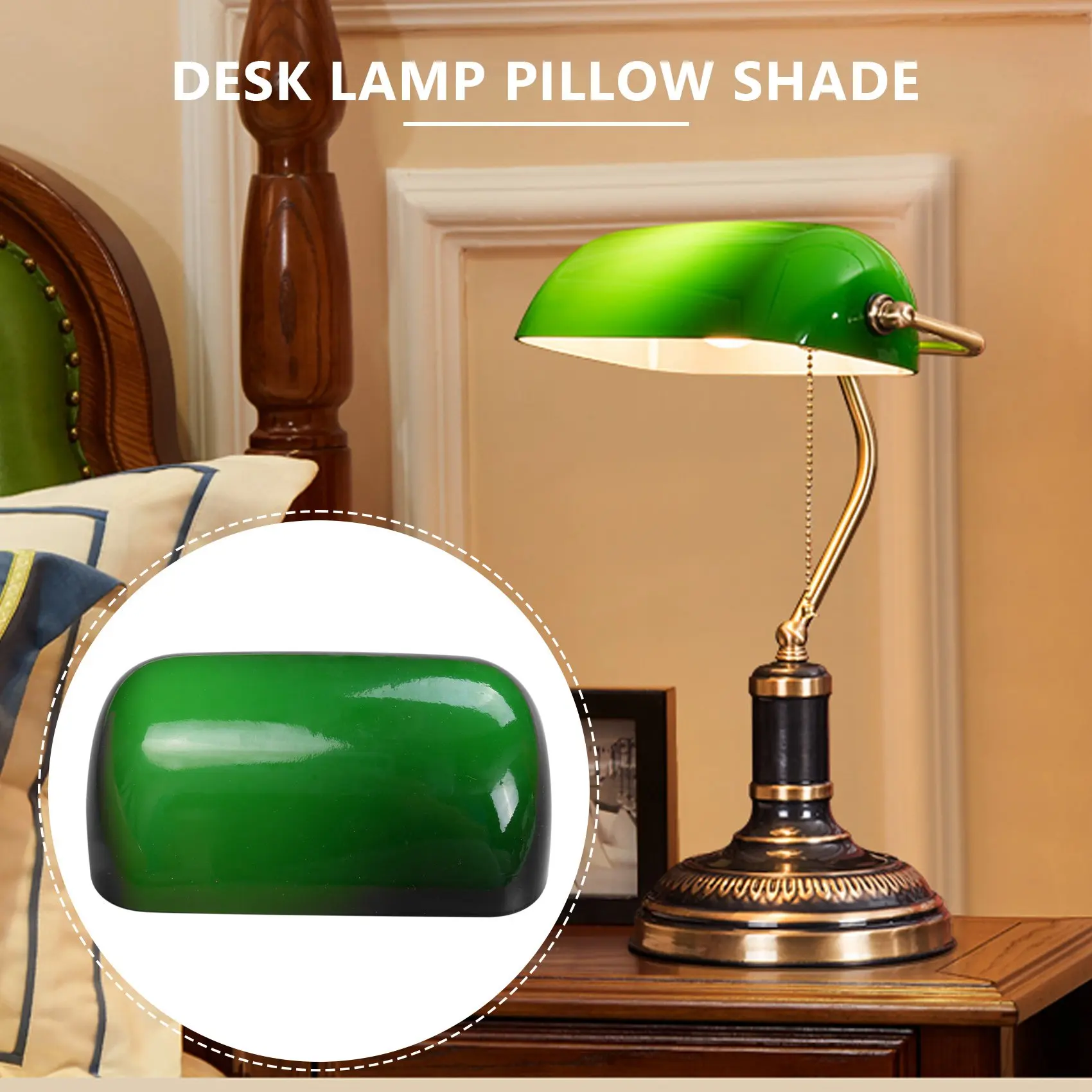 

Green color GLASS BANKER LAMP COVER/Bankers Lamp Glass Shade lampshade