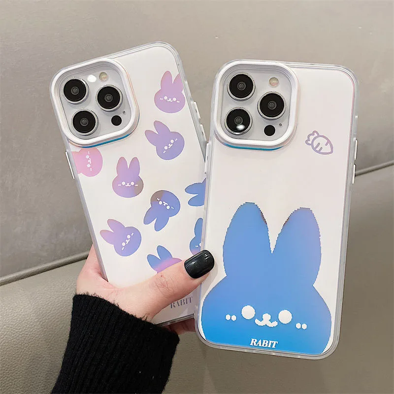 

Miffy Kawaii Mobile Case Gradient Rabbit Apple 14Promax Mobile Case New Fashion 14Pro Advanced Sense Xs Anti-Falling