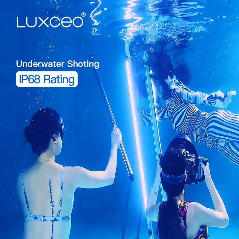 LUXCEO P120 Водонепроницаемая светодиодная RGB-вспышка 120 см IP68 CRI 95 + со встроенным