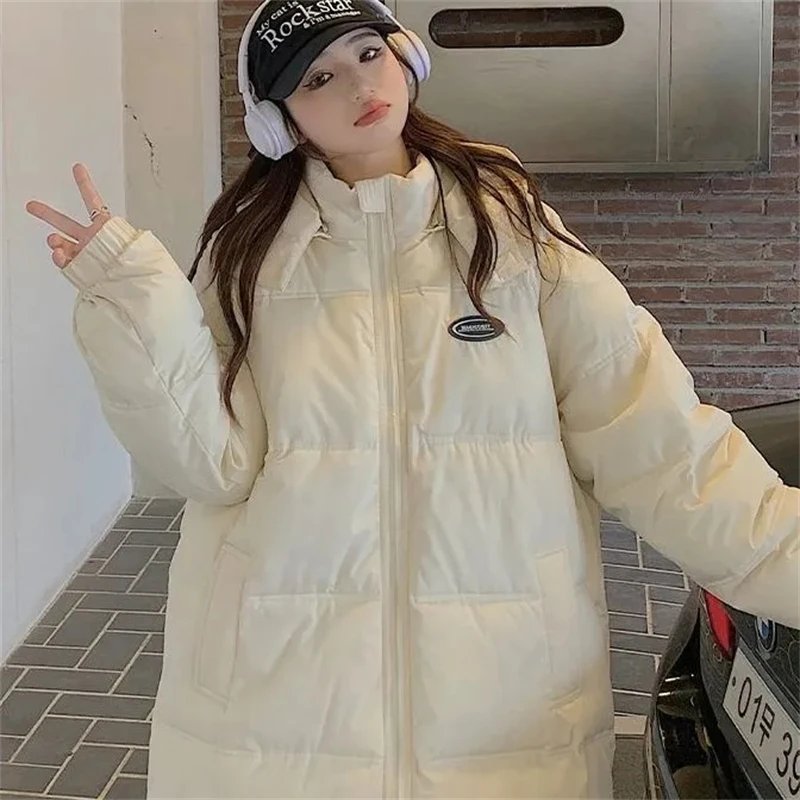 Новинка черная парка Длинные осенне-зимние куртки свободные женские пальто с