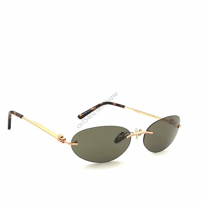 0179 Oval Polarized Light Gradient Silver Mirror Ladies Sun Glasses 2022 Vintage Summer Luxury Brand Rimless Driving Sunglasses