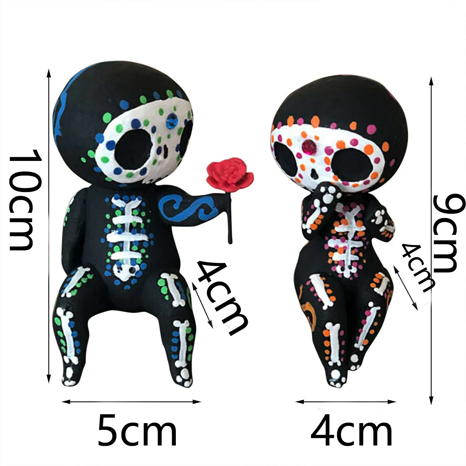 Полимерные фигурки с дизайном черепа идеально подходят для Хэллоуина и юбилея.