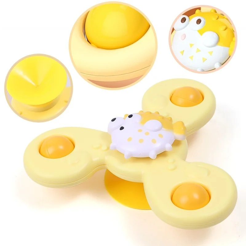 Bath Suction Spinner Top Toys Baby Kids Sucker Cup Spinning Toy for Kids Bath Early Learner Time Children Bathing Toys Gift images - 6
