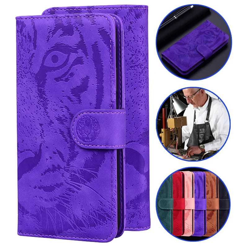 

For Realme C55 Tiger Pattern Leather Phone Case For OPPO Realme C55 C33 C35 C31 C30 C 55 35 Wallet Bags Flip Cover Lock Catch