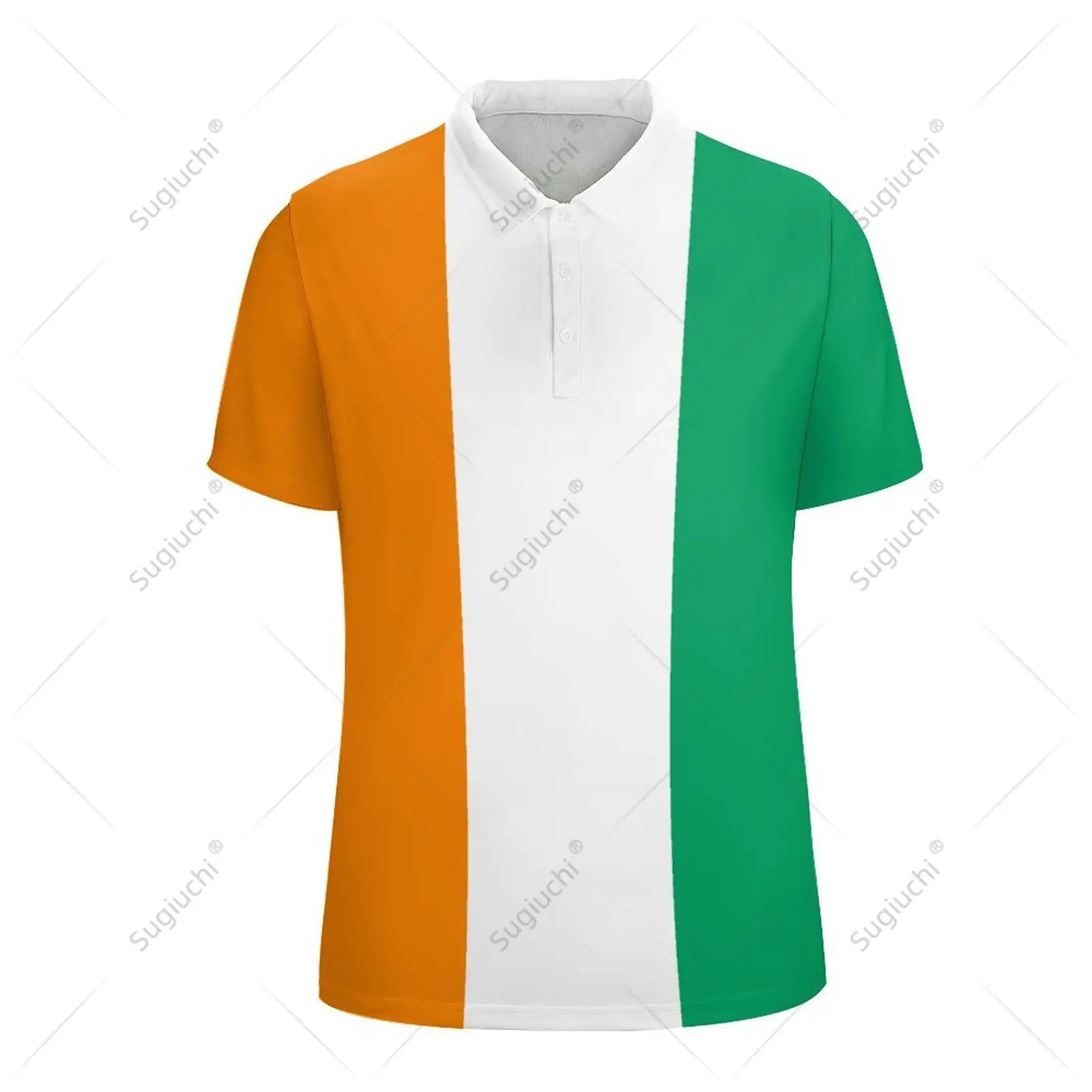 Рубашка-поло унисекс Cote D'Ivoire с флагом 3D принтом мужское поло модная одежда