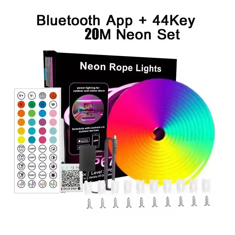 

Неоновая светодиодная лента NIMIMOON RGB 24В 5/10/15/20/30 м