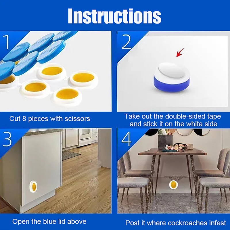 Новинка 8 шт. удобная наклейка Imidacloprid для уничтожения тараканов долговечный дом