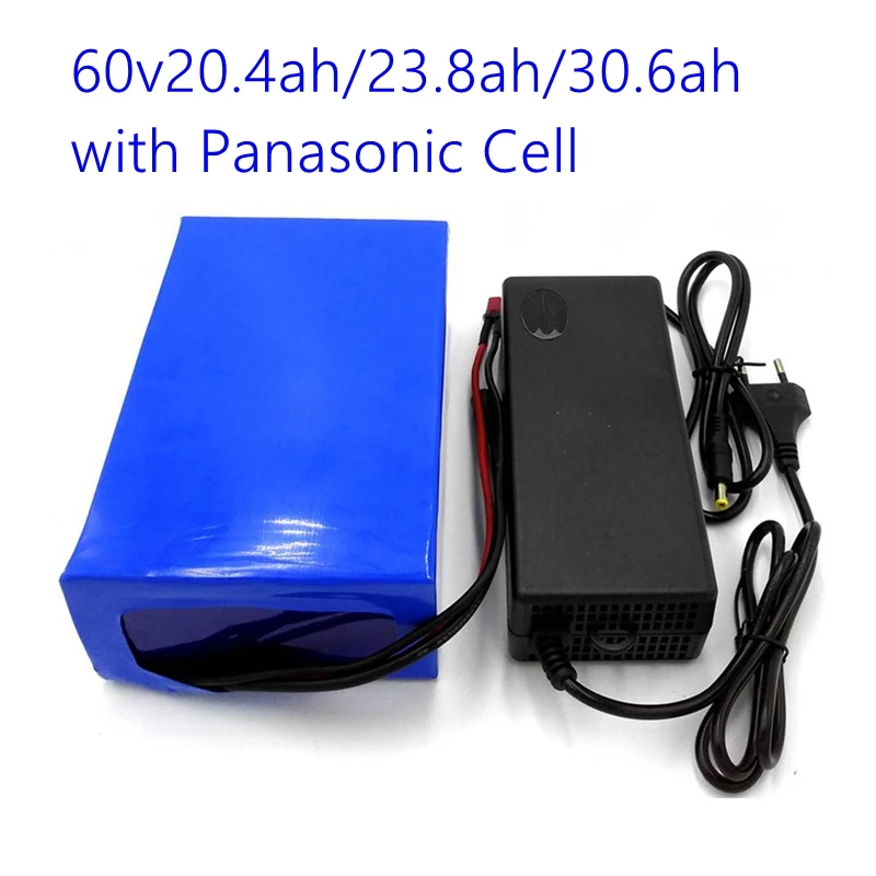 60V 20.4AH 23.8 Ah 30.6AH with Panasonic cell 1500W Lithium ion Battery  electric bike electric wheelchair e motorcycle battery