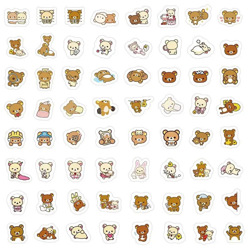100 шт. аниме мультяшные наклейки Rilakkuma коллекционные украшения чехол для телефона