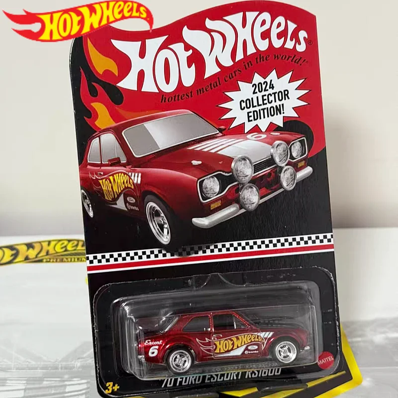 Фото Оригинальный Hot Wheels '70 Ford Escort Rs1600, эксклюзивная коллекционная версия, литой автомобиль, 1/64, модель автомобиля, детская коллекция игрушек №1