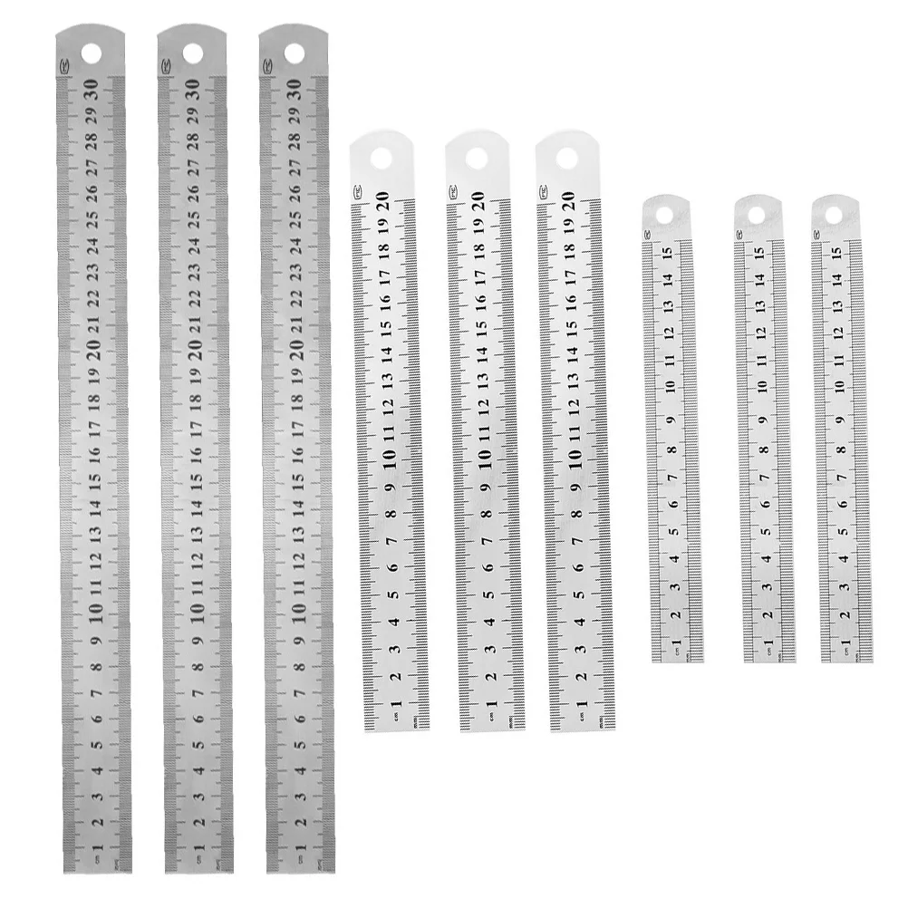 

9Pcs Metric Rulers Office Measuring Tools Student Drawing Rulers Office Supplies