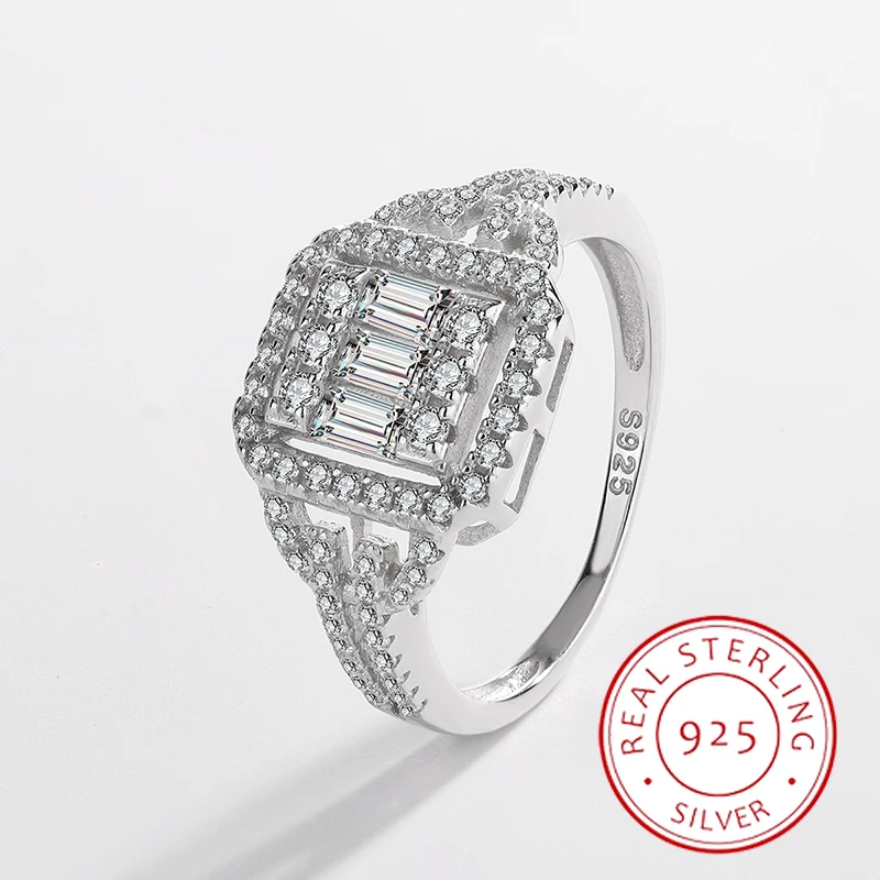 Изысканная Подлинная Серебряная полый квадратный фотоэлемент S925 Женская