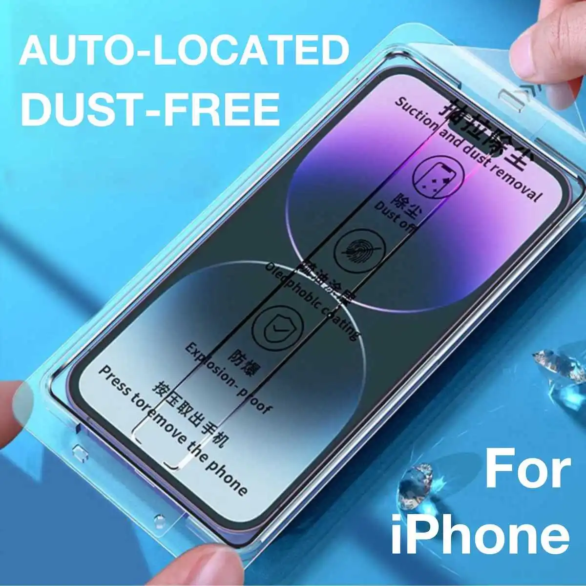 

for iPhone 14 13 12 11 XS X XR PRO MAX PLUS Screen Protector Tempering Glass Explosion-proof Protective with Install Kit