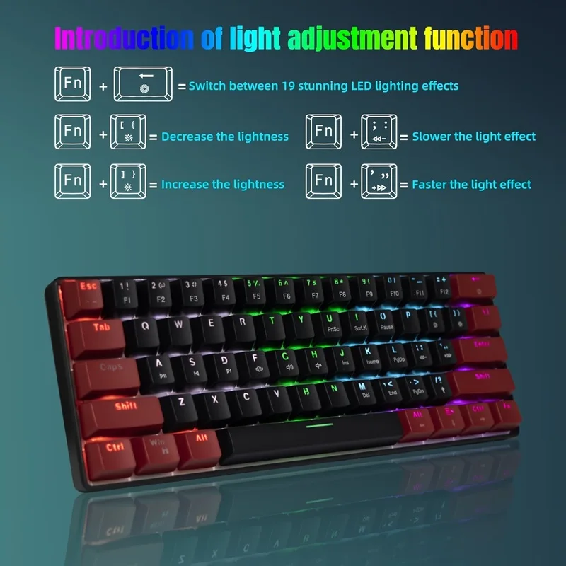 Проводная механическая клавиатура для киберспорта 61-клавишная АБС-материал