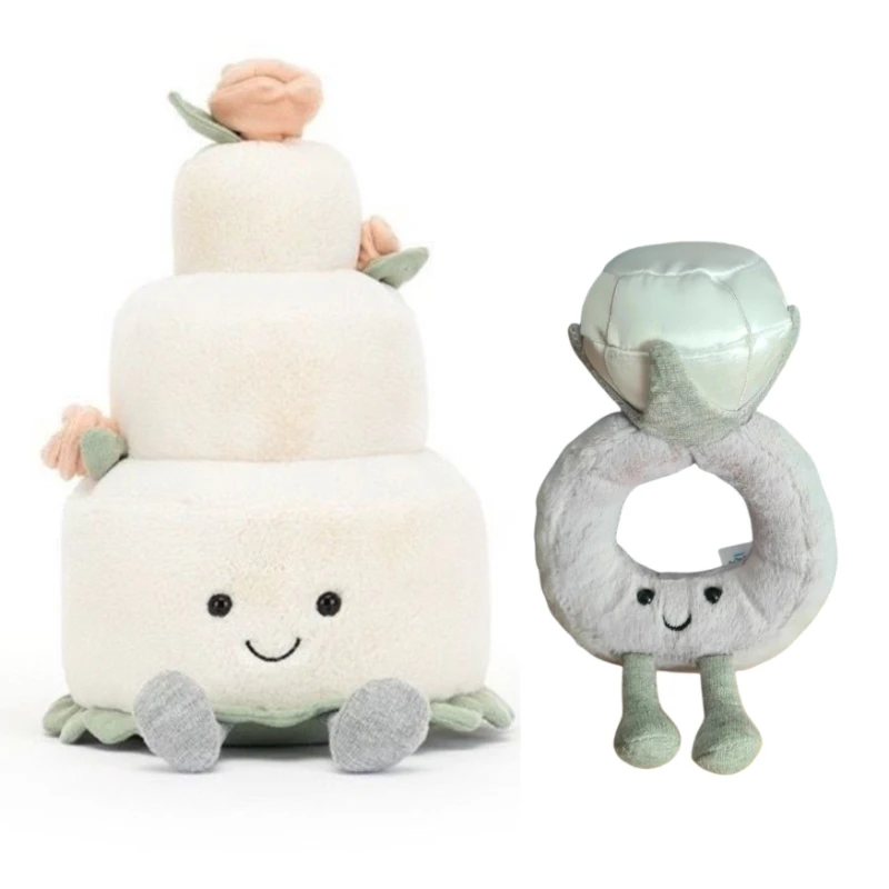 

Funny Proposal Set Stuffed Cake Ring Shape Plush Toys Cute Ice Cream Snack Party Wedding Decor Special Gift For Kids Friends