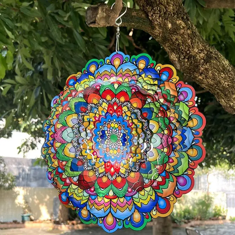 

Rotating Wind Spinner Rotating Windmill Kinetic Sculpture Lawn Iron Windmill Spinners Garden Hanging Decoration For Yard