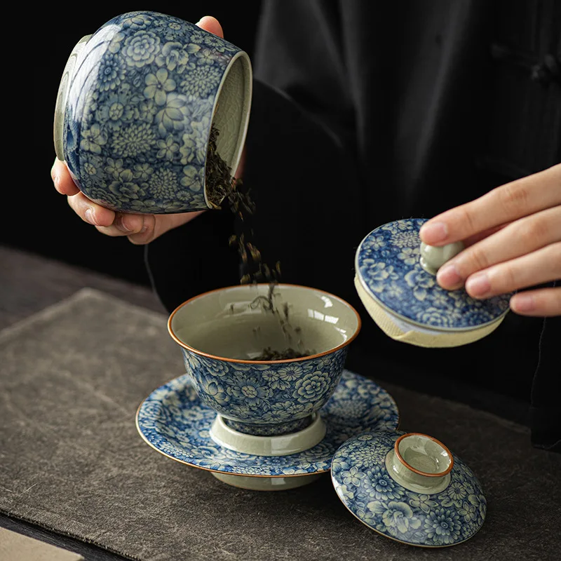 Чайная посуда Gaiwan Chawan набор из чаши для супа китайские кружки кунг-фу фарфоровая