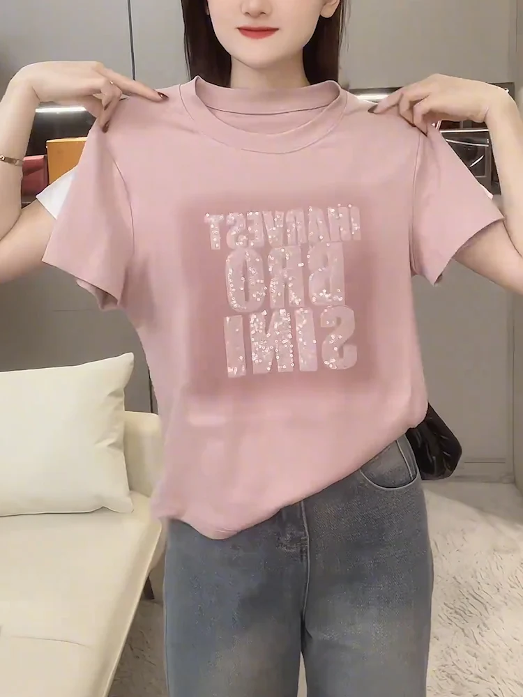 Большие размеры дизайн с принтом американских букв повседневный коротким