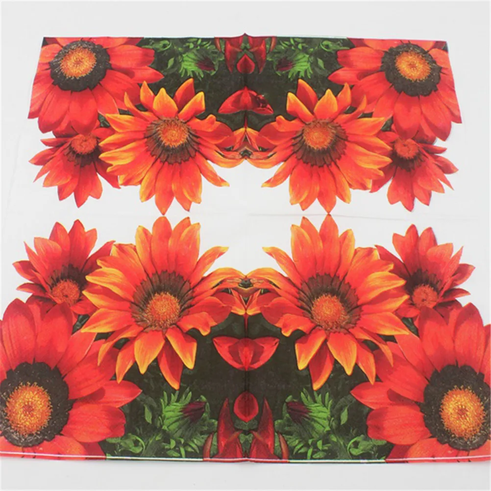 Бумажные салфетки в виде подсолнухов 20 штук/партия цветы для вечеринок
