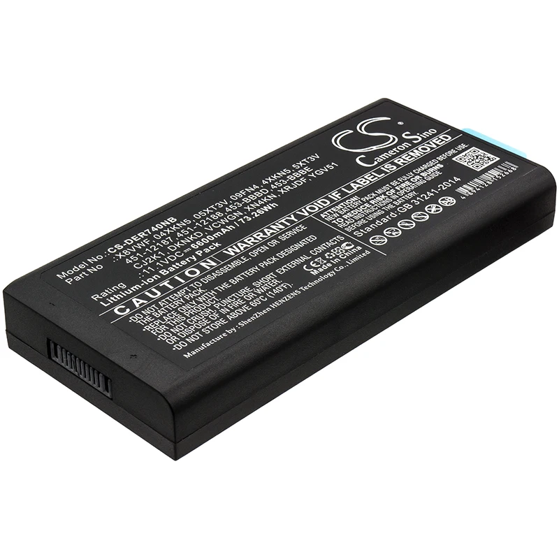 

CS 6600mAh/73.26Wh battery for DELL Latitude 12 7204,Latitude 14 7404,Latitude 14 Rugged 5404,VCWGN,X8VWF,XN4KN,YGV51