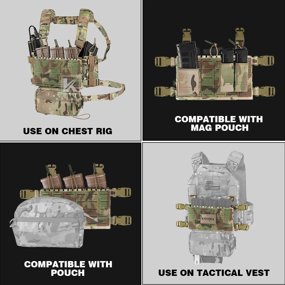 Фото KRYDEX Тактическая планиртка MK5 Micro Fight Chassis Лазерная резка MOLLE Панель 5,56 MP7 Плакат журналов для нагрудного снаряжения Жилет Охотничье снаряжение №3