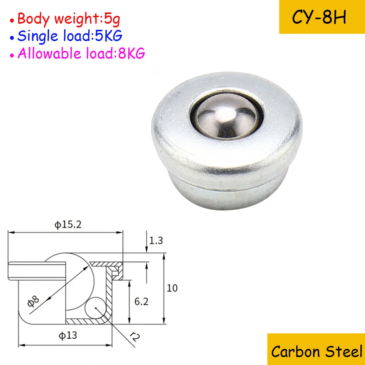 Шариковые подшипники Bullseye, колеса из углеродистой стали, нейлона, нержавеющей стали SUS304