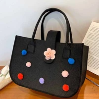 pink felt flower women daily makeup tote bag 2022 new casual exquisite cartoon handheld purses and handbags luxury designer