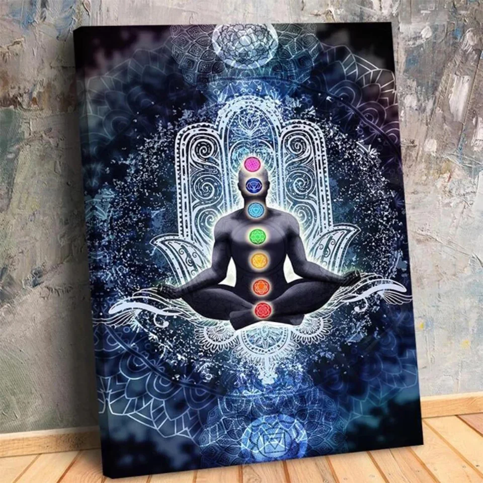 

5D DIY Diamond painting Buddha Statue Meditation 7 Chakra Mandala yoga Full Diamond Mosaic Embroidery stitch Hand of Fatima