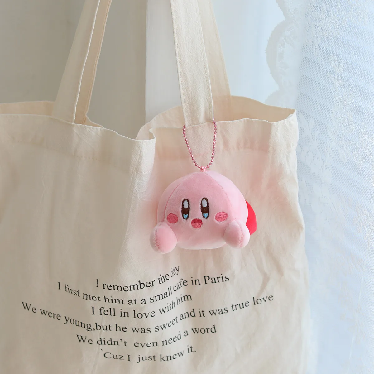 

New Kawaii Kirby Keychain Plush Toys Japan Cartoon Star Kirby Keychain Cute Girl Backpack Car Keys Decor Pendant Keyring Gift