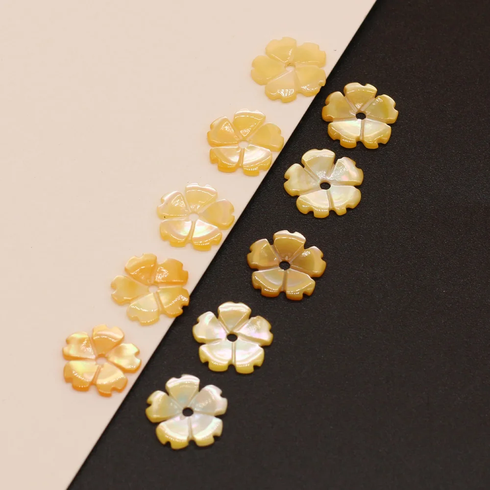

40PCS Natural SeaWater Shell Yellow Flower Pendant Beads Crafts For Jewelry Making DIY Necklace Bracelet Accessories Charms Gift