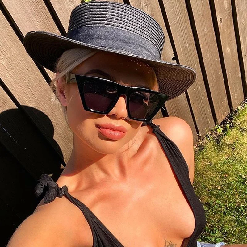 

Sunglasses Woman Fashion Square Vintage Cat Eye Design Sun Glasses Female Male Personality Cool Retro Black Cateye Oculos