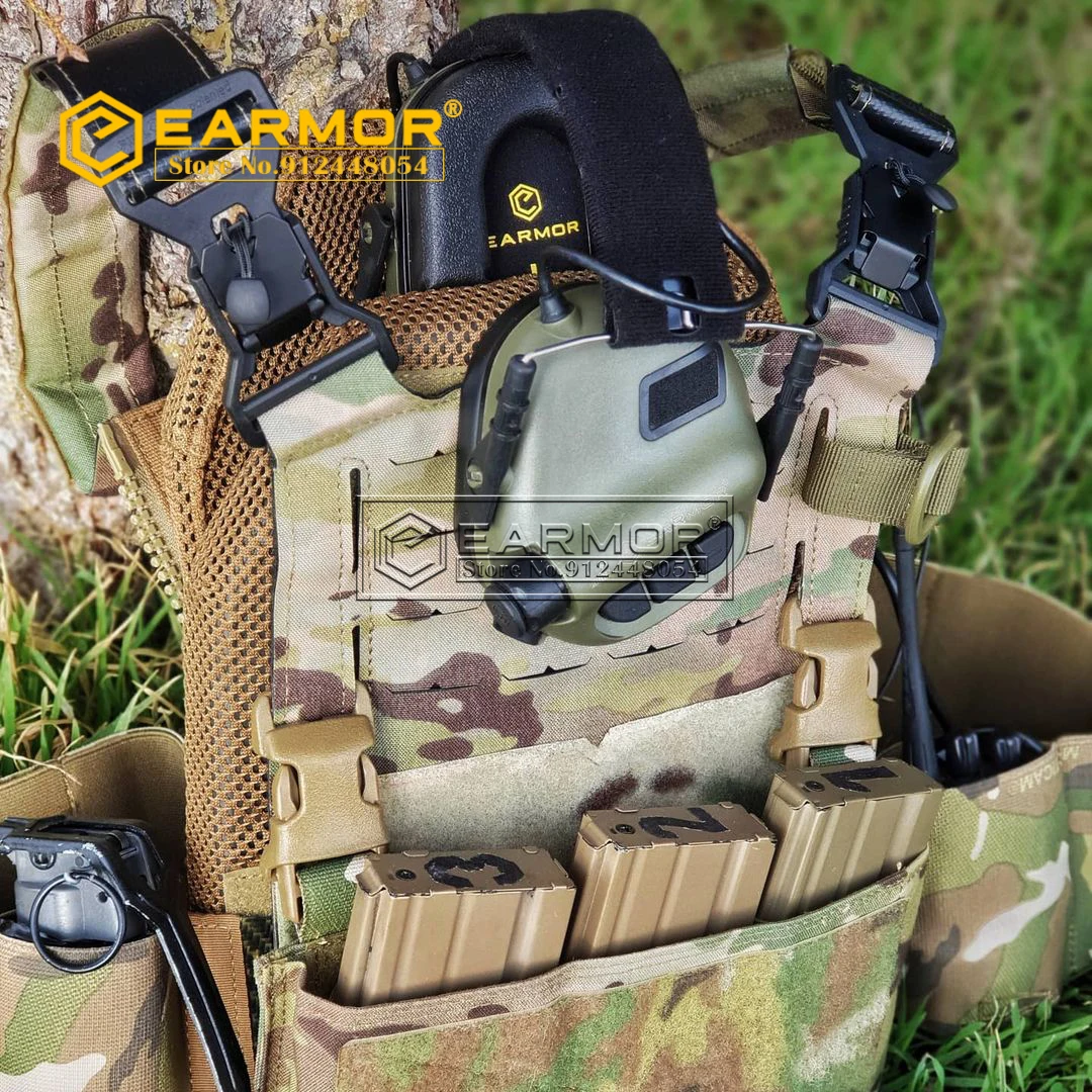 Купить EARMOR M32 MOD3 тактическая гарнитура и дуговой рельсовый адаптер Комплект шумоизоляция съемки для быстрой загрузки шлема