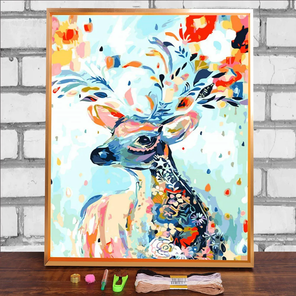 

Набор для вышивки крестиком 11CT с принтом животных и оленей