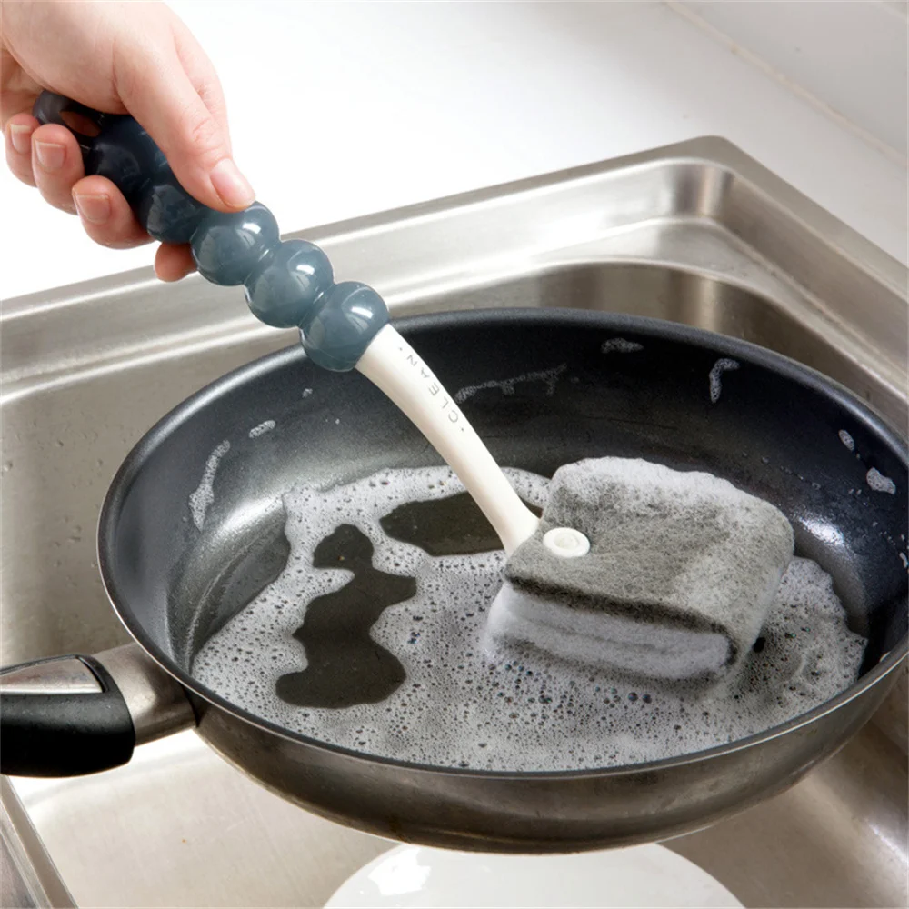 

Washing Dish Stove Scouring Cloth Kitchen Steel Wire Ball Brush Household Hanging Brush Washing Tool Long Handle Washing Brush