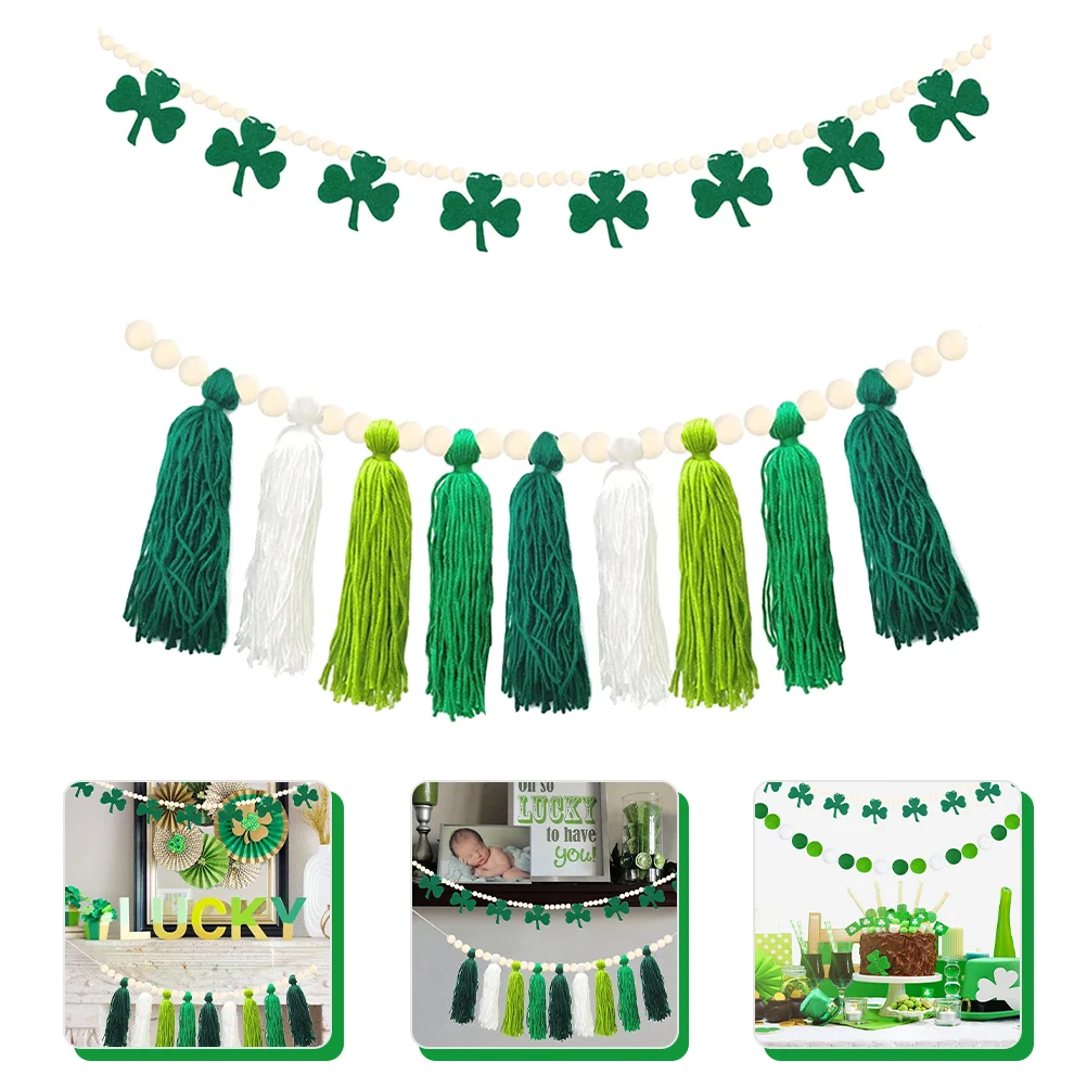 

1 Set Portable Wood Beaded Pendant Creative Hanging Ornament Holiday Hanging Decoration Green Room Decor Wooden Beaded Garland