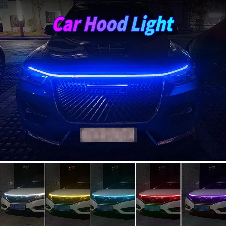 

Car Hood Daytime Running Light Strip 120cm 150cm Waterproof Flexible LED Auto Decorative Atmosphere Lamp Ambient Backlight 12V