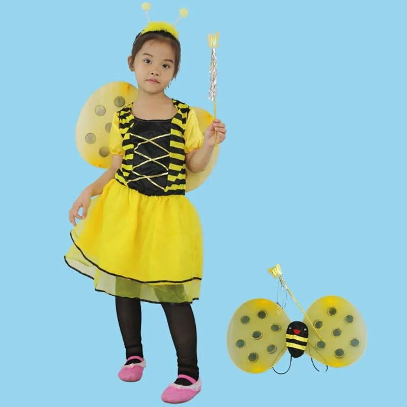 Halloween Cartoon Animal Bee Costume Child Kids Girls Cosplay Birthday Party Dress Clothing Stage Purim Festival | Тематическая